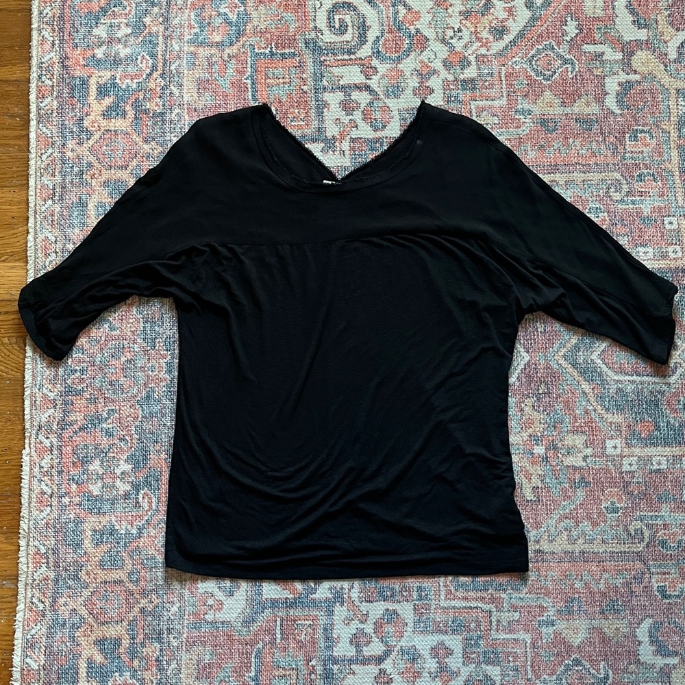 Anthropologie Dolan Avan Sheer Dolman Blouse Black